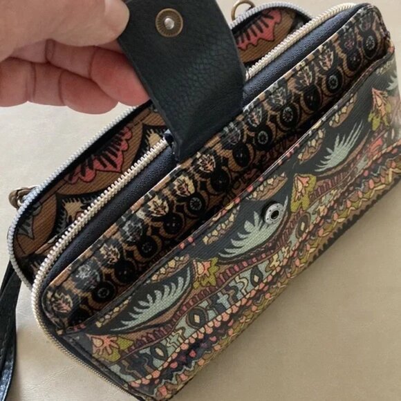 Sakroots Wristlet Wallet Aztec Design Zipper Snap Closure Multicolor - Picture 10 of 12